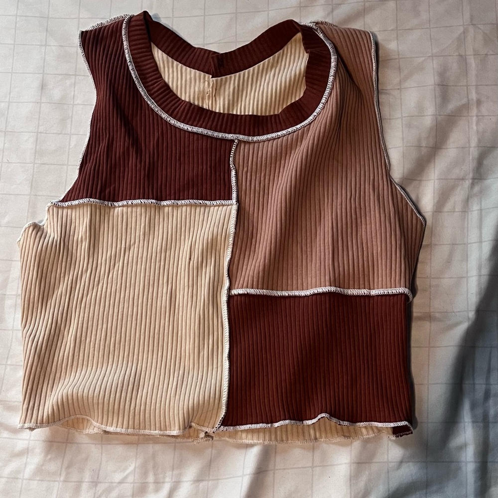 Colorblock Crop Halter